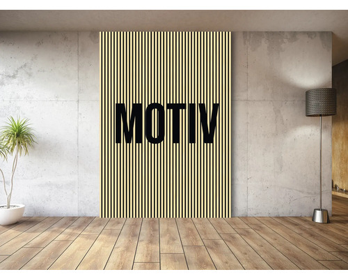 Motivbild mit vertikalen Streifen und dem Wort Motiv