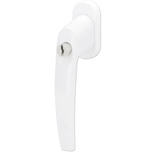 Weißer Fenstergriff mit Schloss