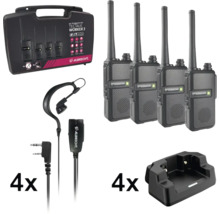 Albrecht Tectalk Worker 3 Funkgeräte Set mit vier Geräten, Headsets und Ladestation
