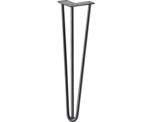 Tarrox Möbelfuß SPIDER Hairpin Ø 58 x 450 mm schwarz 1 Stück Einzelnes Haarnadel-Tischbein mit drei Stäben und Montageplatte