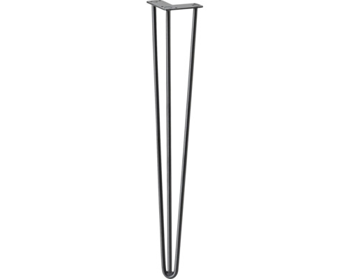 Tarrox Tischbein SPIDER Hairpin Ø 58 x 710 mm schwarz 1 Stück Tischbein aus Stahl mit drei Streben und Montageplatte