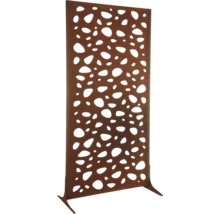 Dekorative Sichtschutzwand mit ausgestanzten ovalen Formen