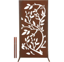 Dekorative Sichtschutzwand aus Metall mit Pflanzenmuster