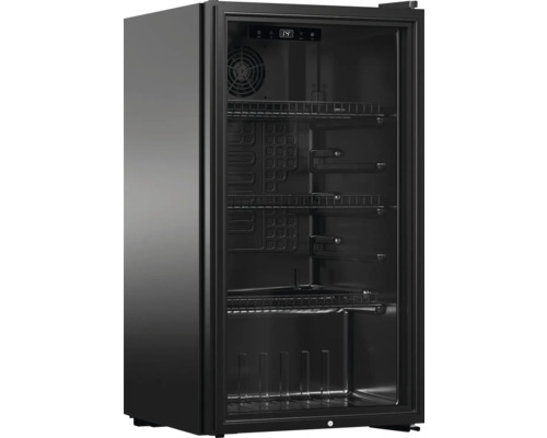 Getränkekühlschrank mit Glastür und mehreren Regalböden
