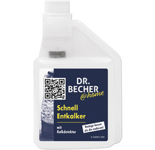 Dr. Becher Schnell Entkalker mit Kalkdetektor in einer weißen Kunststoffflasche