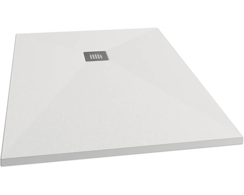 Duschwanne SCHULTE Centrostone ExpressPlus 80 x 100 x 3 cm weiß EP220810 9016 Duschwanne mit Ablauf