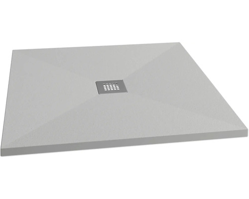 Quadratische Duschwanne mit Ablaufgarnitur