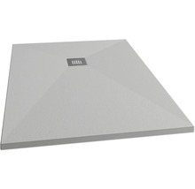 Flache Duschwanne mit quadratischem Ablauf