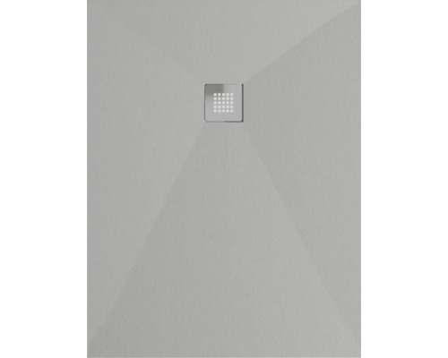 Ebenerdige Duschwanne mit quadratischem Ablauf