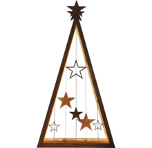 Dekorativer Weihnachtsbaum aus Metall mit Sternenanhängern