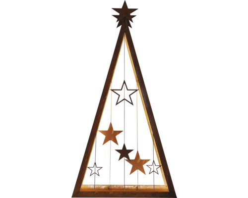Dekorativer Weihnachtsbaum aus Metall mit Sternenanhängern
