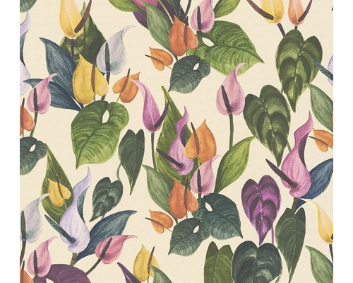 Gemustertes Vinyl mit Blumen- und Pflanzenmotiven