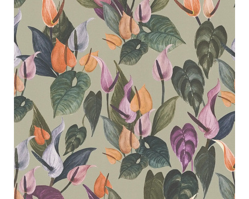 Tapete mit Pflanzenmuster und floralen Motiven