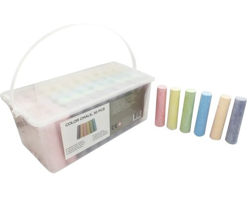 Kreidekasten mit 50 Stück Straßenmalkreide