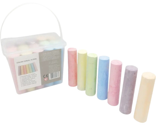 Eimer mit 15 Stück farbiger Kreide