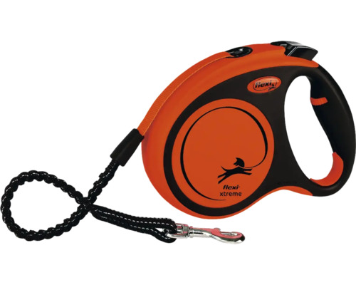 Leine flexi Xtreme Tape M 5 m Gurtrollleine orange/schwarz bis 35 kg Roll - Leine Flexi Xtreme Rollleine für Hunde