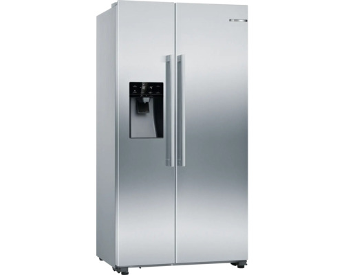 Side by Side Kühlschrank Bosch BxHxT 90,8 x 178,7 x 70,7 cm Kühlteil 371 l Gefrierteil 191 l silber KAD93AIDP Freistehender Kühlschrank mit zwei Türen und Eiswürfelspender