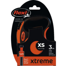 Flexi Xtreme XS Rollleine mit drei Meter Gurt für Hunde bis maximal 15 Kilogramm in Verpackung