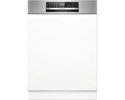 Bosch Geschirrspüler mit Bedienfeld und verschiedenen Einstellungen.