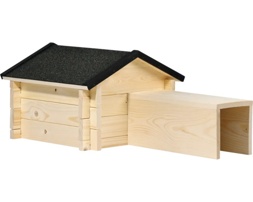 Igelhaus dobar Igelhöhle "Tartu" Bausatz im Stecksystem mit Eingangstunnel, ca. 70 x 39 x 31 cm Holzhäuschen mit einem Anbau