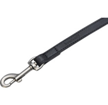 Schwarze Hundeleine aus Leder mit Karabinerhaken