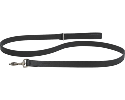 Schwarze Hundeleine aus Leder mit Karabinerhaken