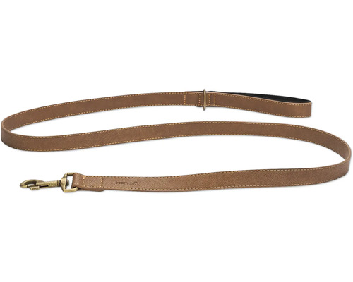Braune Hundeleine aus Leder mit Metallhaken