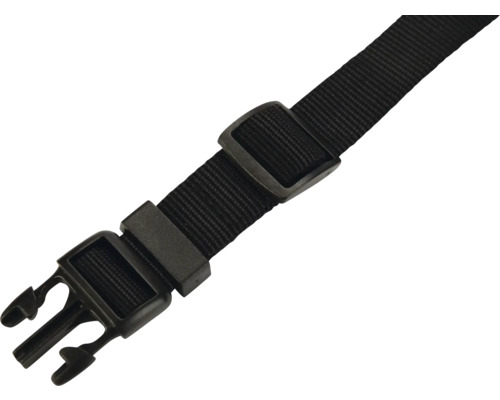 Schwarzer Nylongurt mit Schnalle und Verstellmechanismus
