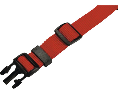 Roter Gurt mit schwarzem Schnallenverschluss