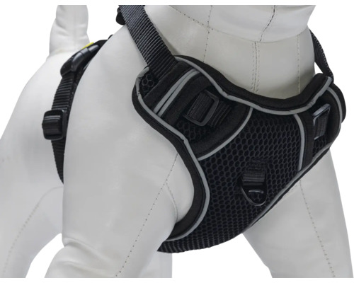 Schwarzes Hundegeschirr mit Netzmuster für Haustiere