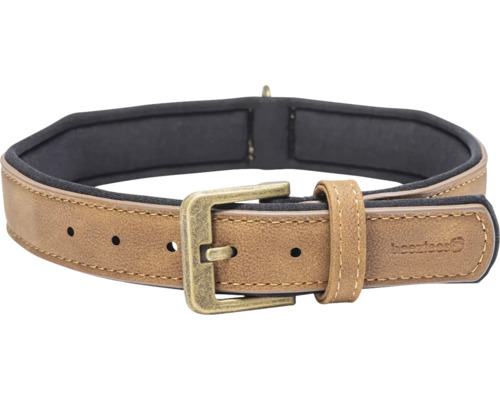 Halsband beeztees Balacron Hundehalsband AX braun 43 - 53 cm x 2,5 cm Kunstleder Hundehalsband aus Leder mit Metallschnalle