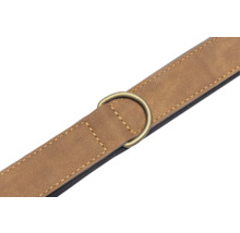Brauner Gürtel aus Stoff mit Metallring