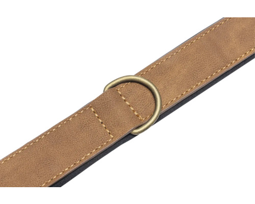 Brauner Gürtel aus Stoff mit Metallring