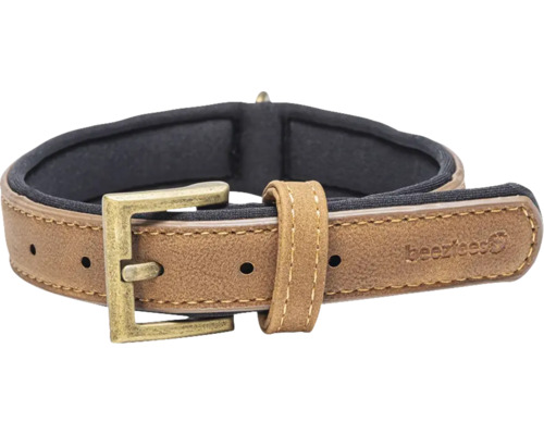 Halsband beeztees Balacron Hundehalsband AX braun 31 - 39 cm x 2 cm Kunstleder Hundehalsband aus Leder mit Metallschnalle