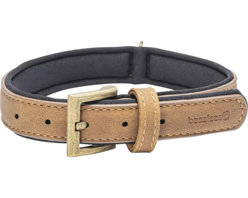 Halsband beeztees Balacron Hundehalsband AX braun 36 - 44 cm x 2 cm Kunstleder Hundehalsband mit Schnalle und weicher Polsterung