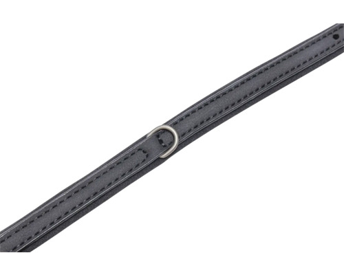 Schwarzer Trageriemen mit silberfarbenem Ring