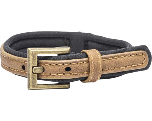 Halsband beeztees Balacron Hundehalsband AX braun 21 - 26 cm x 1 cm Kunstleder Hundehalsband aus Leder und Textil mit Metallschnalle