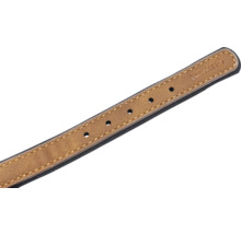 Beeztees Logo auf braunem Hundehalsband aus Leder mit Löchern