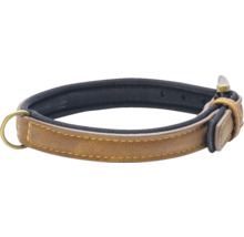 Hundehalsband aus Leder mit Metallschnalle und D-Ring