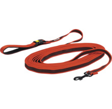 Orangefarbene Hundeleine mit Handschlaufe und Karabinerhaken