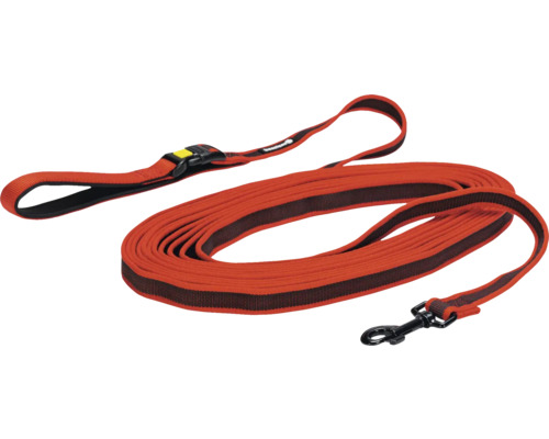 Leine beeztees Premium Suchleine Parinca rot 10 m x 2 cm längenverstellbar Nylon Orangefarbene Hundeleine mit Handschlaufe und Karabinerhaken