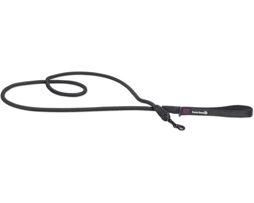 Schwarze Hundeleine mit Griff und Karabinerhaken