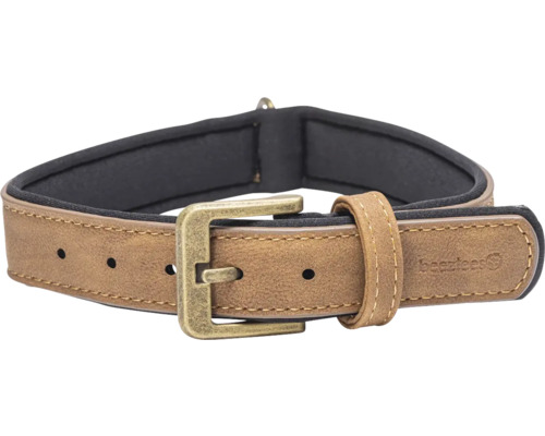 Halsband beeztees Balacron Hundehalsband AX braun 38 - 48 cm x 2,5 cm Kunstleder Hundehalsband aus Leder mit Schnalle