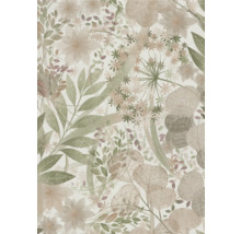 Tapete mit Blätter- und Blumenmuster