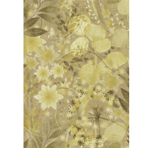 Tapete mit floralem Muster aus Blättern und Blüten