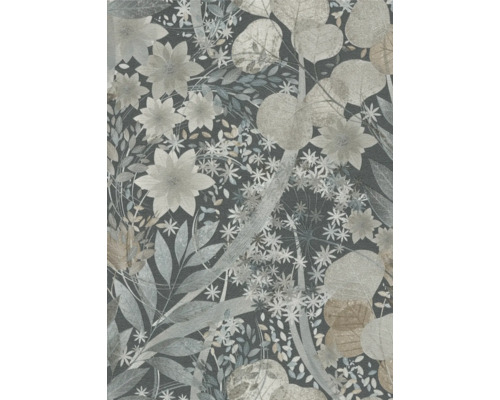 Tapete mit Blumen- und Blattmuster