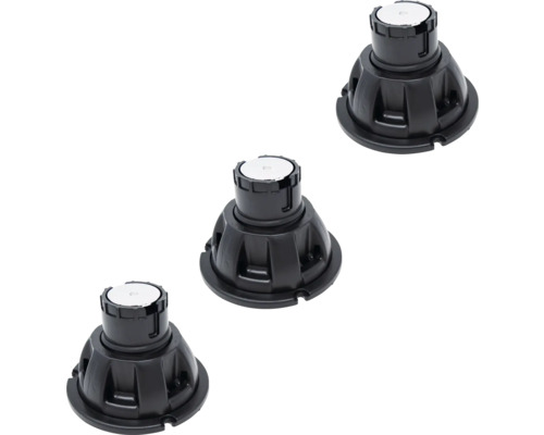 Drei schwarze Terrassenlager