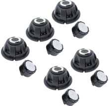 Mehrere schwarze Schwingungsdämpfer für Waschmaschinen