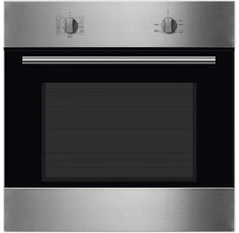 Edelstahl Einbaubackofen mit Reglern zur Temperatureinstellung und Betriebsartauswahl