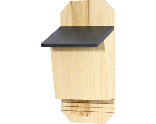 Fledermauskasten dobar Fledermausunterschlupf dobar aus Holz zum Aufhängen, ca. 19 x 15,5 x 40 cm Fledermauskasten aus Holz mit schwarzem Dach